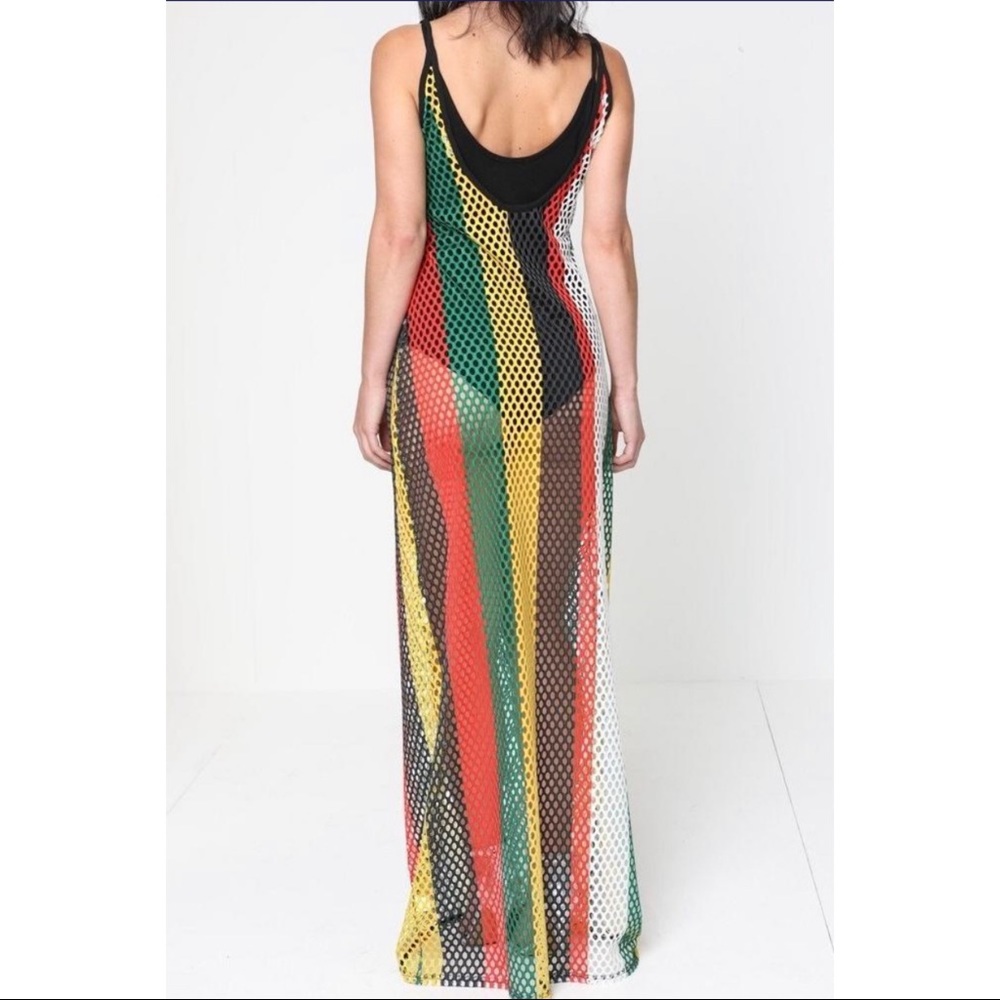 Multi Color Fishnet Maxi Dress - Picture 2 of 4